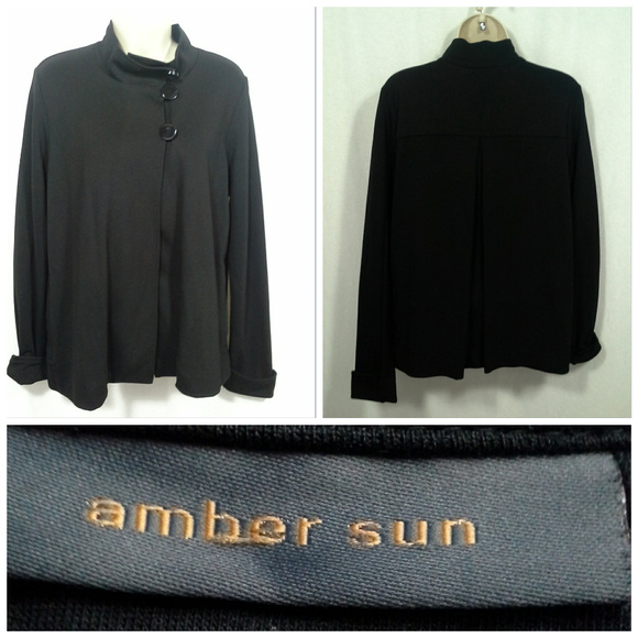 Amber Sun jacket Size M Black Stretch Statement - Picture 6 of 8